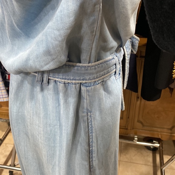 Cloth And Stone Chambray Belted Dress 👗 Size Large - Picture 9 of 13